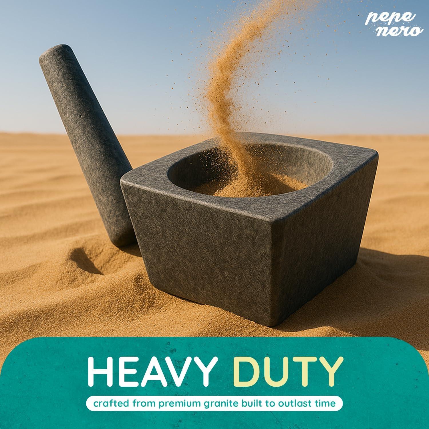 Pepe Nero Authentic Granite Stone Mexican Molcajetes Mortar and Pestle