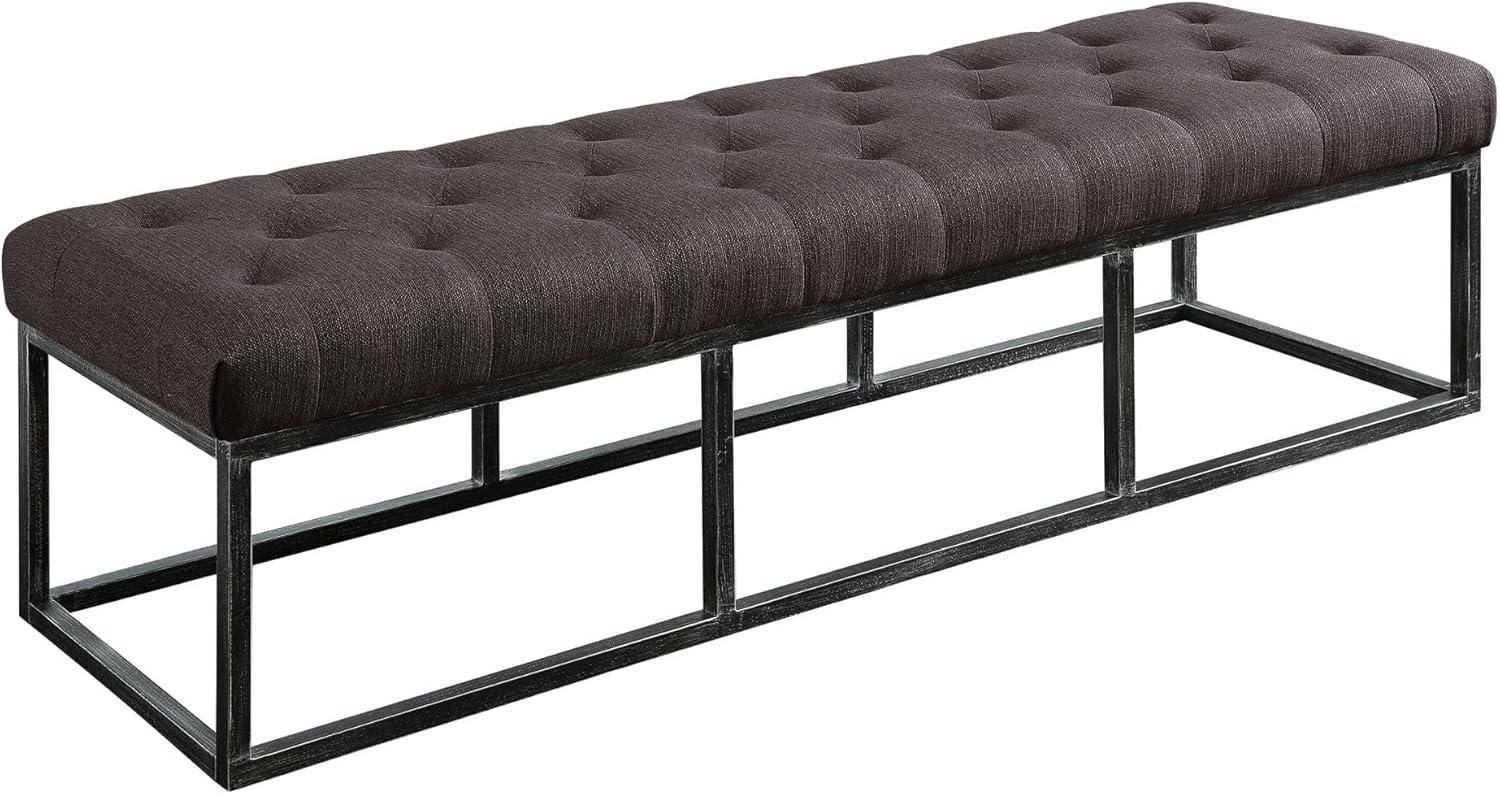 Danes Claire Tufted Bench with Iron Legs, Modern 72.5" Bench for Bedroom or Living Room