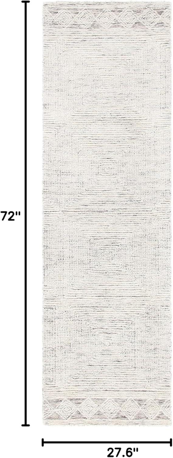 Abstract ABT349 Hand Tufted Runner Rug - Ivory/Grey - 2'3"x6' - Safavieh .