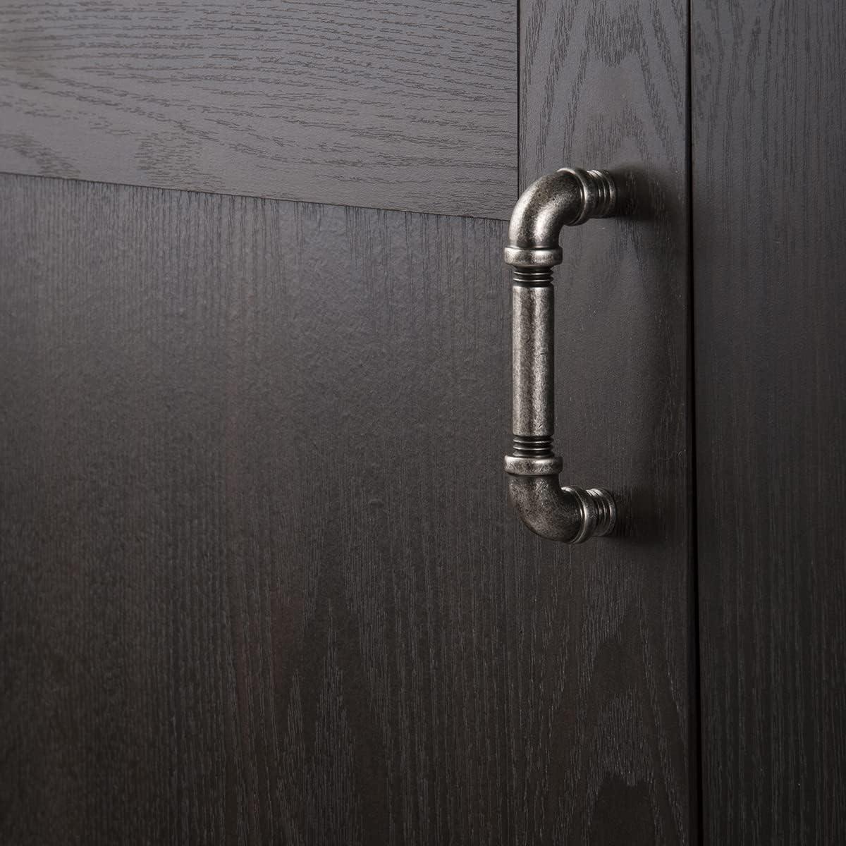 Hickory Hardware 10 Pack Solid Core Kitchen Cabinet Pulls, Luxury Cabinet Handles, Hardware for Doors & Dresser Drawers, 3-3/4 Inch (96mm) Hole Center, Black Nickel Vibed, Pipeline Collection