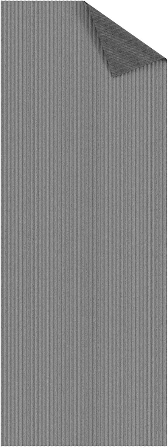 Ottomanson Stepwell Collection Utility Ribbed Garage Mat/Patio/Long Hallway Runner Rug, Gray