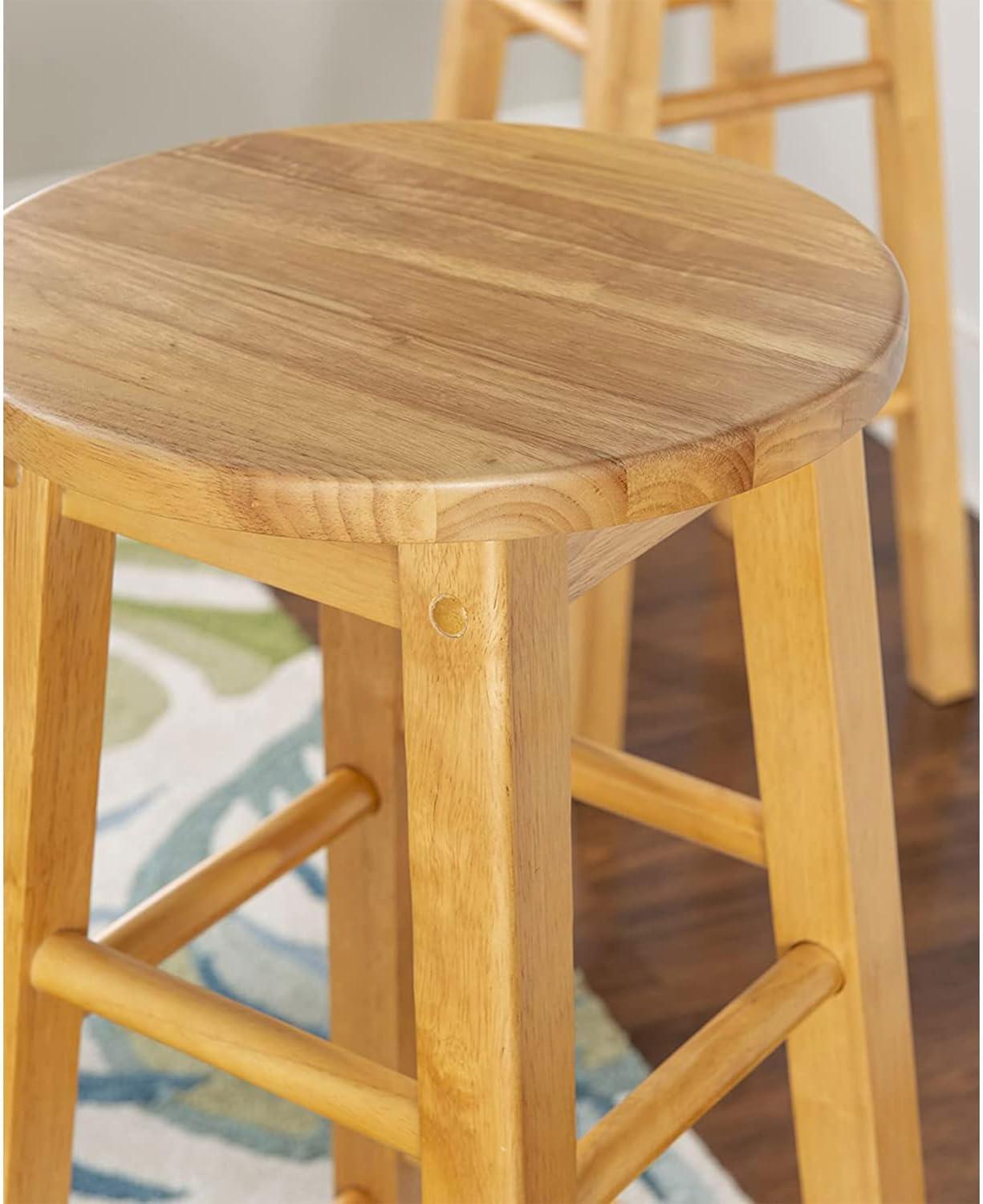 PJ Wood Classic Round-Seat 29 Inch Tall Kitchen Bar Stools