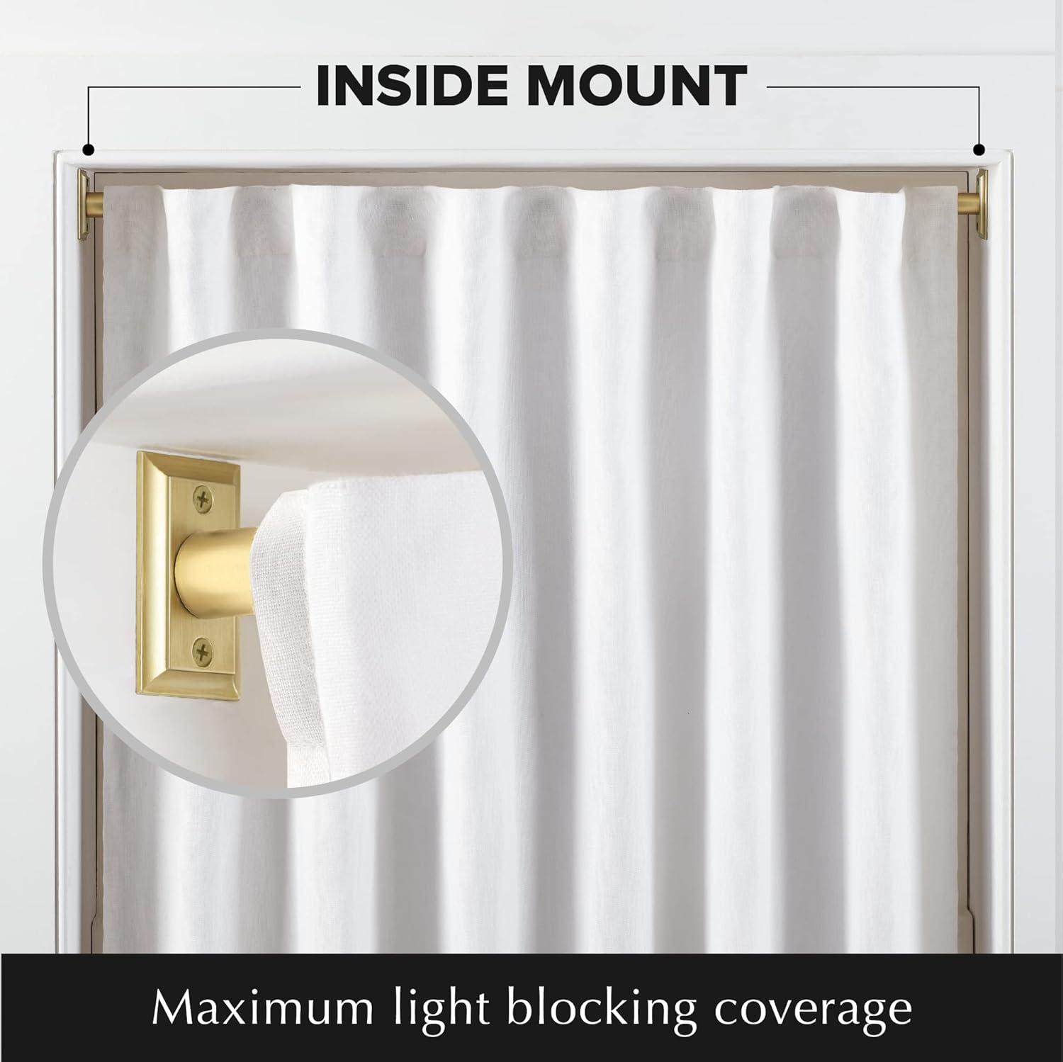 Mode Room Darkening Collection 1 in Diameter Blackout Curtain Rod Set with Steel Wall Mounted Adjustable Rod, Blocks Light, Fits 32 in To 90 in Windows