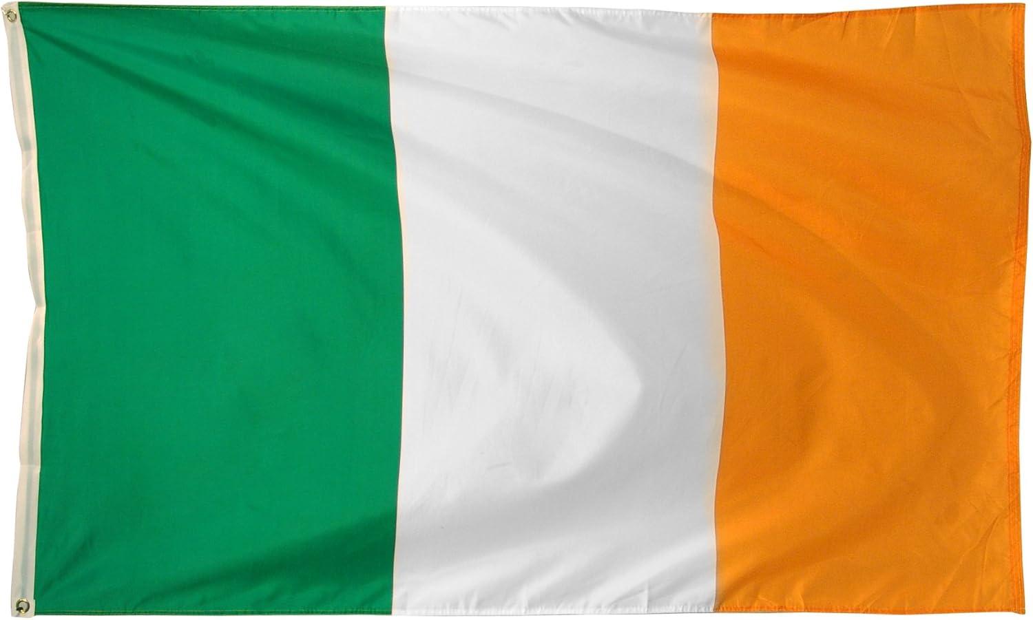 3ft x 5ft Ireland Flag in Green, White, and Orange Polyester