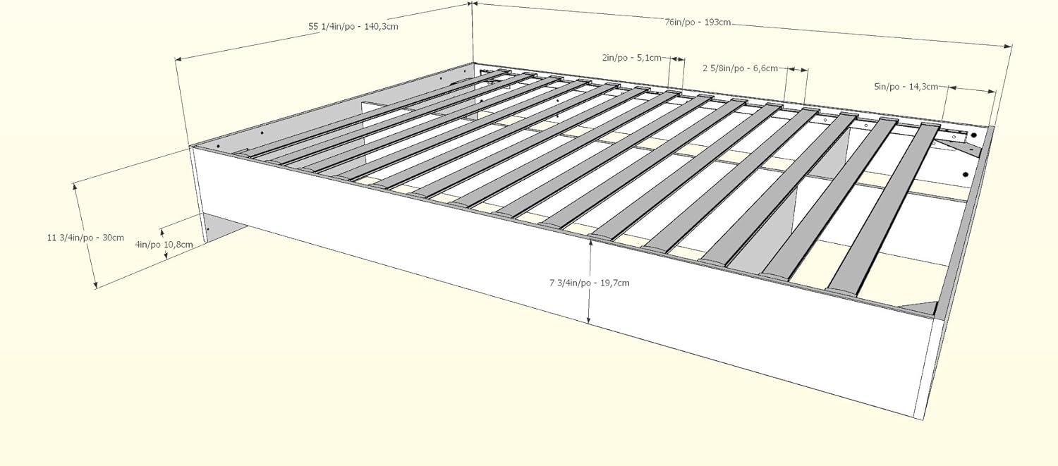 Nexera Full Size Platform Wood Bed Frame, Walnut