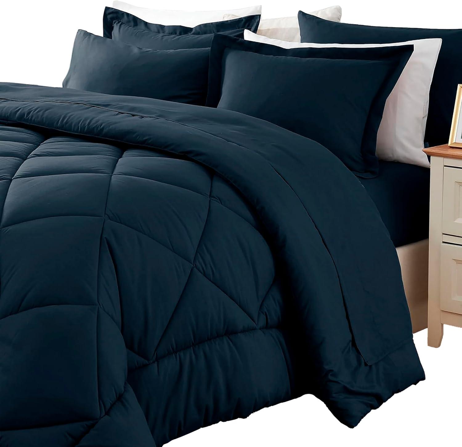 Sweet Home Collection All Season Bed-in-A-Bag 5pc/7pc Solid Color Comforter & Sheet Set Ultra Soft Bedding by Sweet Home Collection