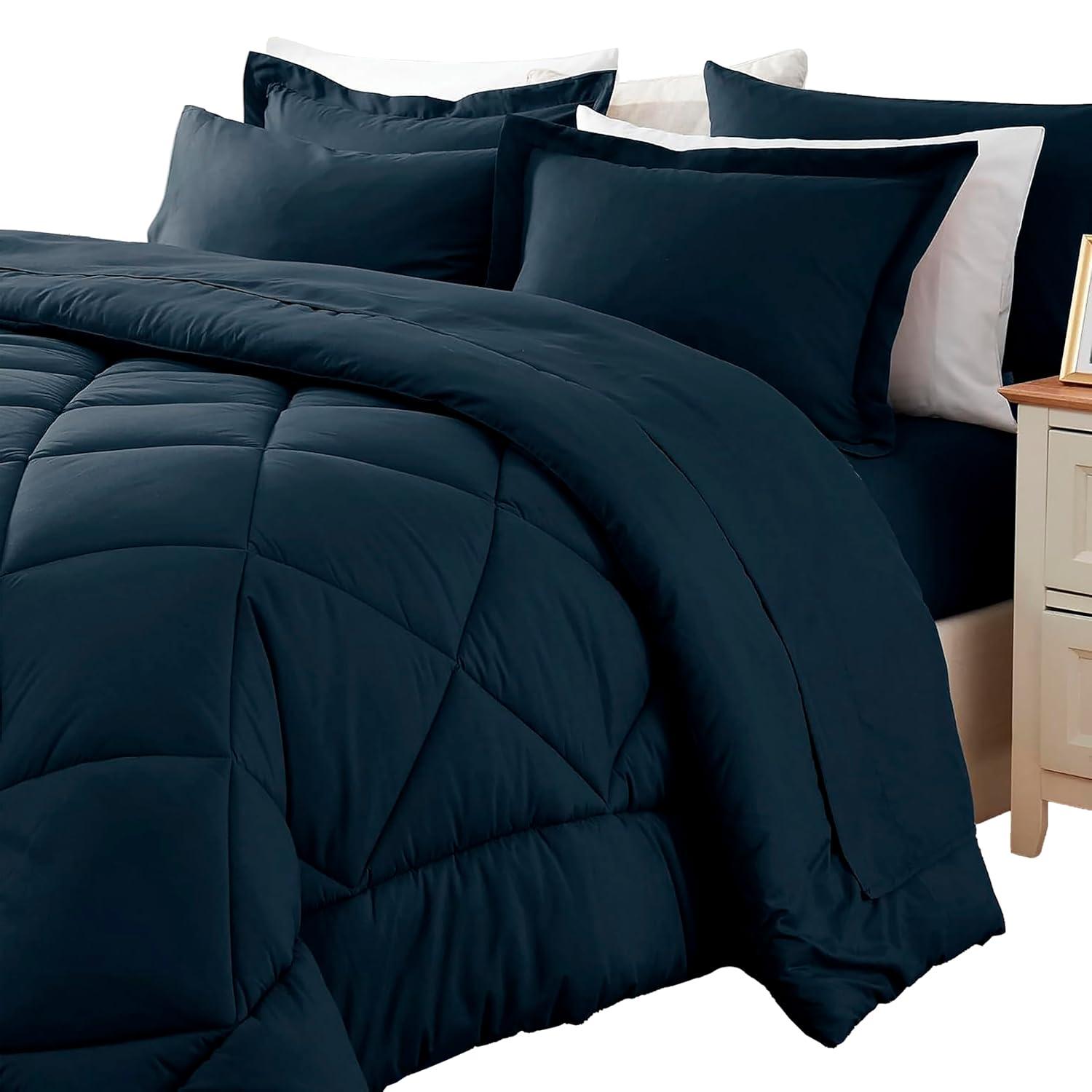 Sweet Home Collection All Season Bed-in-A-Bag 5pc/7pc Solid Color Comforter & Sheet Set Ultra Soft Bedding by Sweet Home Collection
