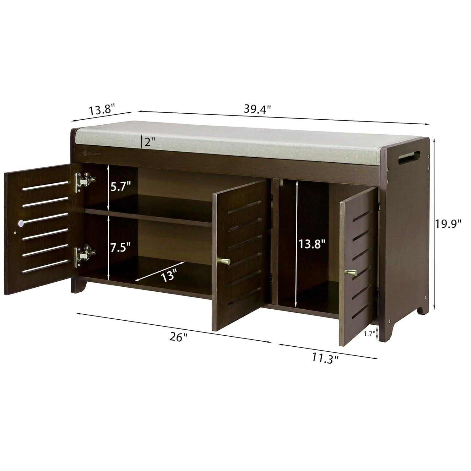 BALANBO Shoe Storage Bench, Bamboo Shoe Storage Organizer, Entryway Bench, for Entryway, Bedroom