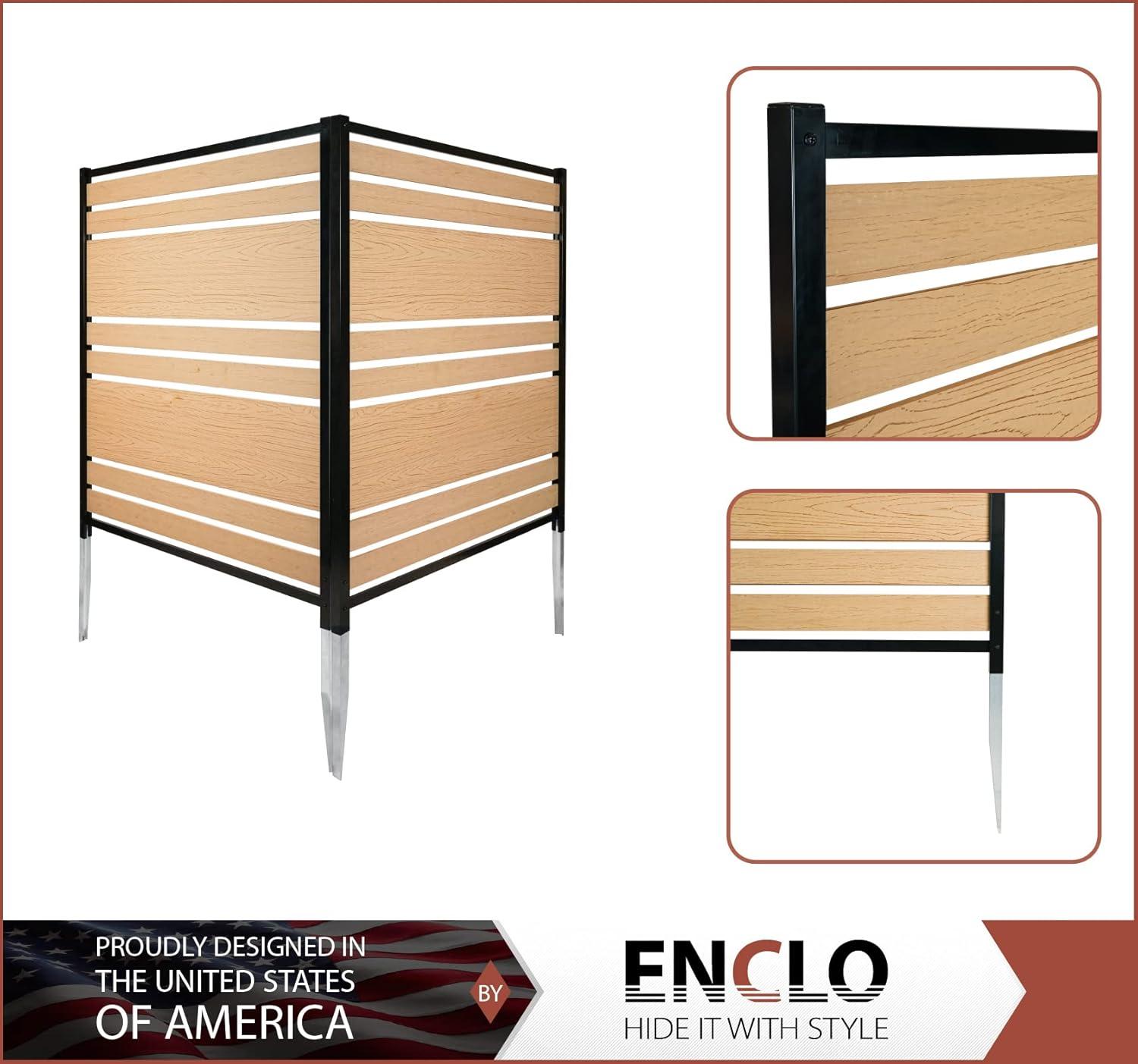 48in H x 40in W (2 Panels) No Dig Enclo Vienna Cedar Color Privacy Screen, Outdoor WoodTek Vinyl Privacy Fence Panel, Privacy Wall for Trash Can & Air Conditioner Fence, Patio Privacy Screen, EC18017