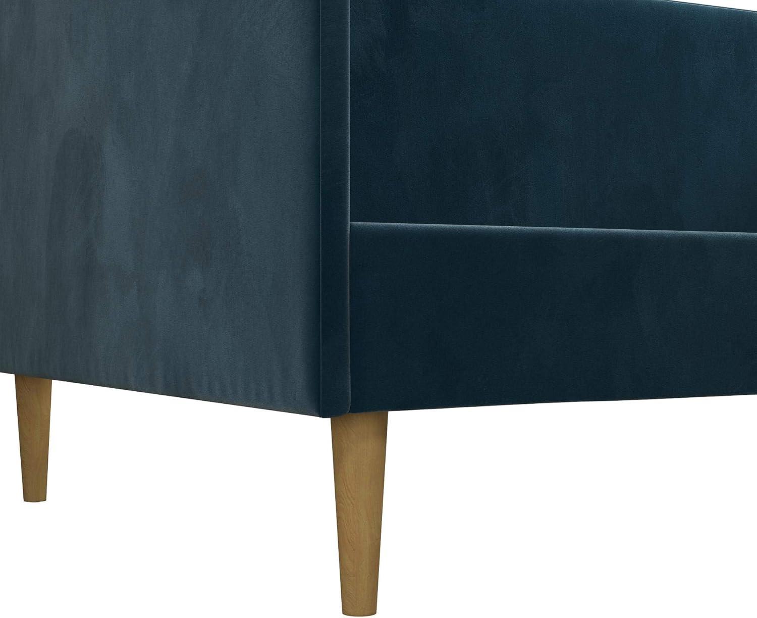 DHP Franklin Mid-Century Upholstered Daybed Frame, Blue Velvet, Twin