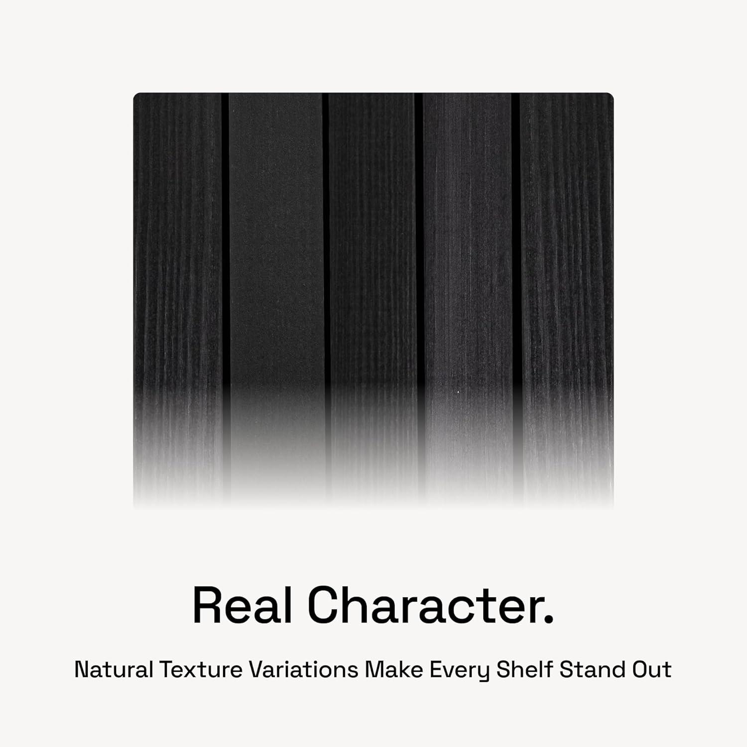 Baobab Workshop Solid Wood Floating Shelves, Wooden Shelves for Wall (Set of 2)