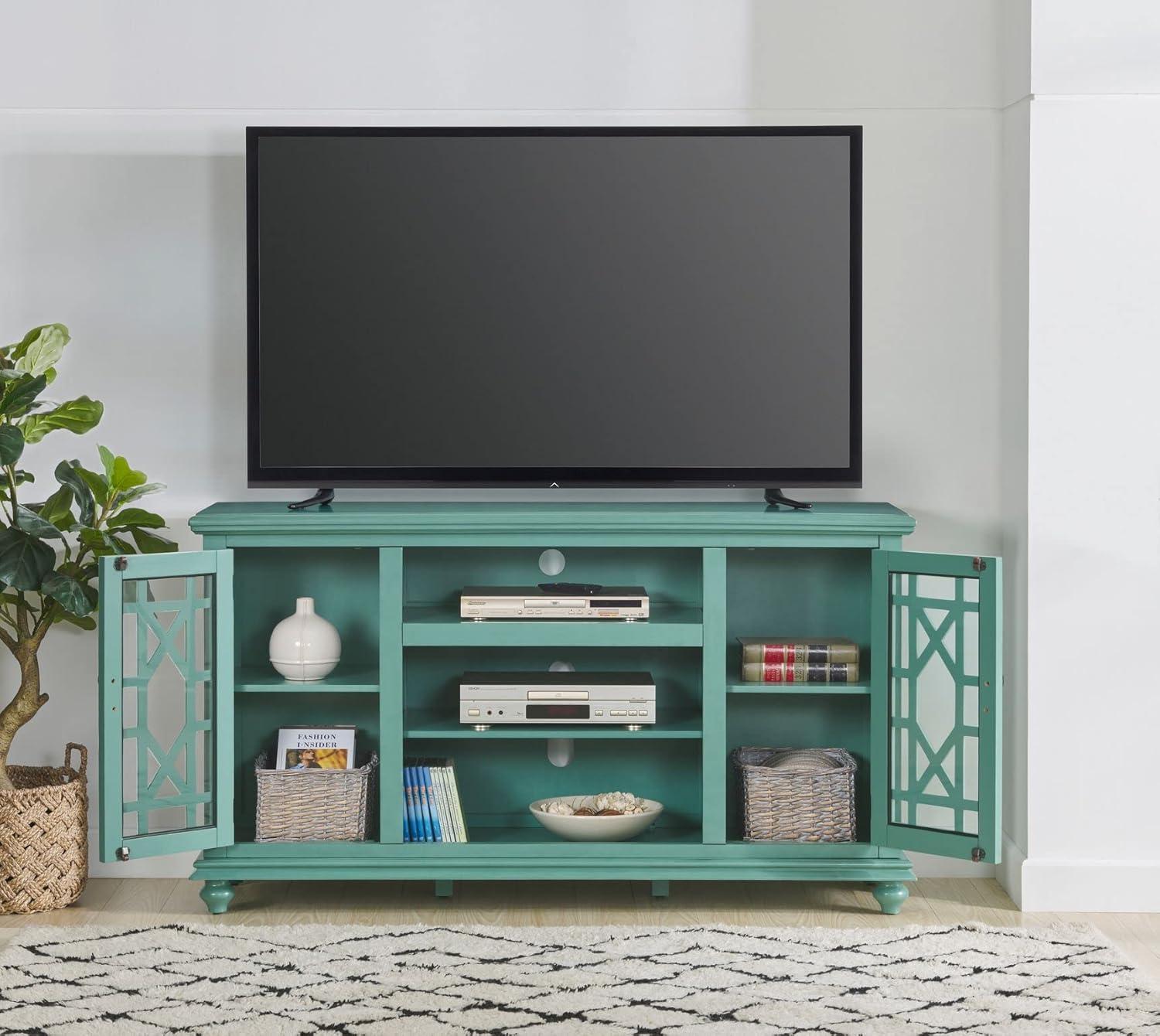 Martin Svensson Home Elegant 2 Door Antique Teal 63" TV Stand