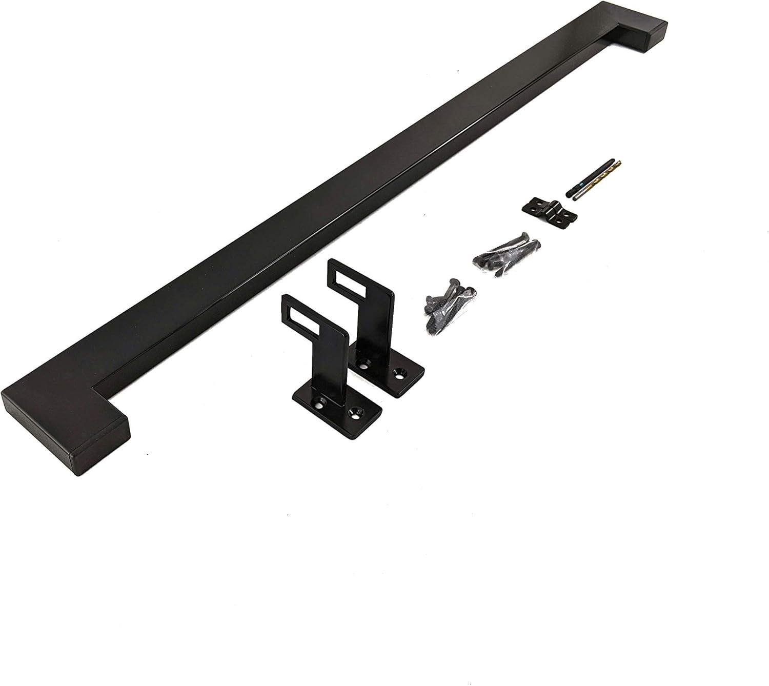 Modern Aluminum Handrail Grab Bar Kit, Adjustable Steel Brackets, Returns to Wall, Powder Coat
