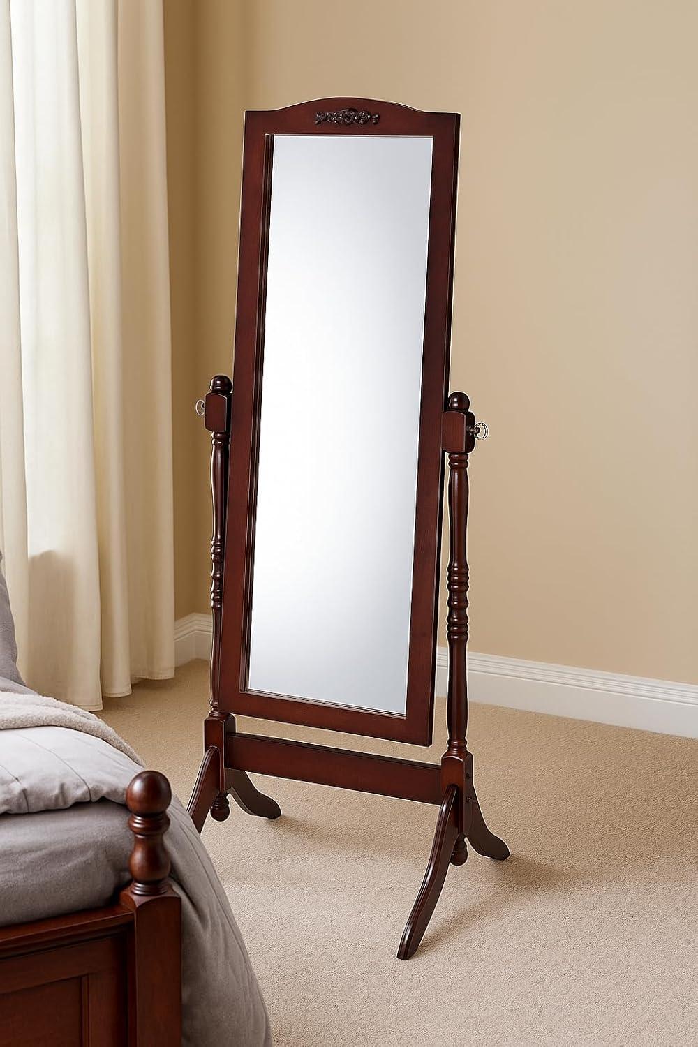 YuraZH Victoria Cheval Mirror, Walnut