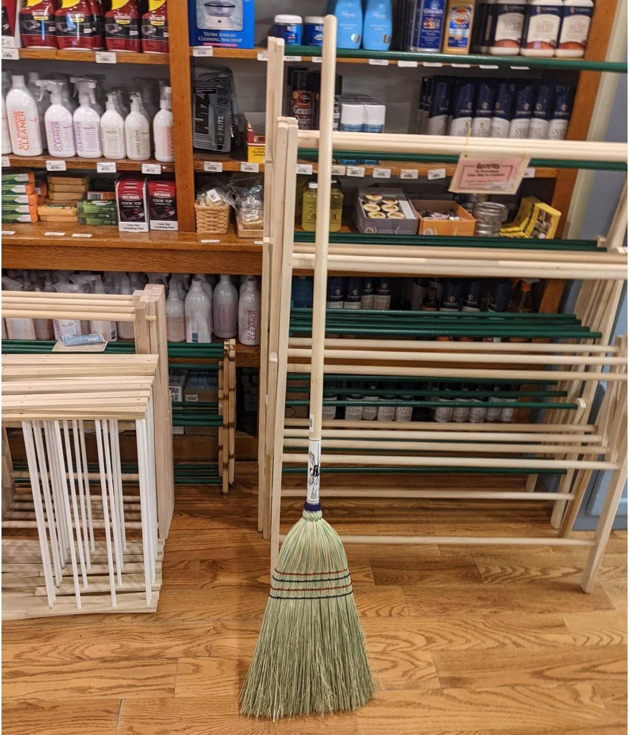 Stoltzfus Brooms & Carpets Amish-Made House Broom - Authentic Corn Straw Broom with Hardwood Handle, Natural, 55 inches