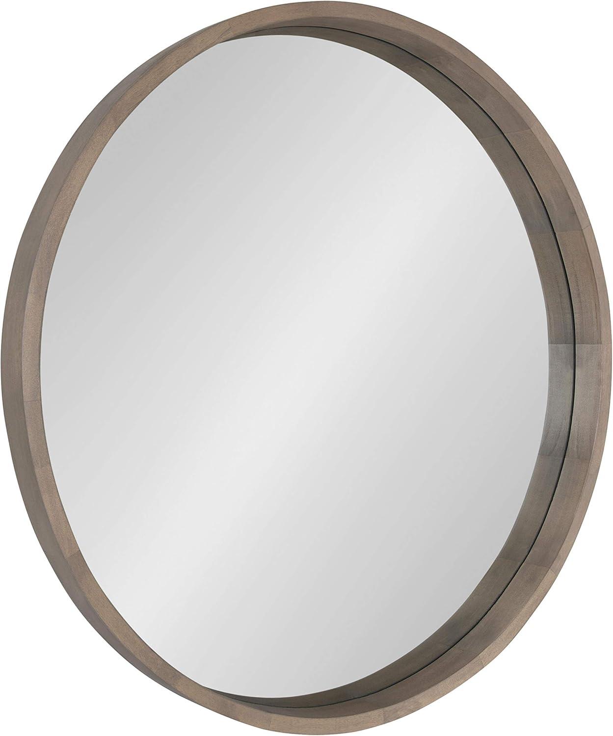 Kate and Laurel Hutton Round Decorative Wood Frame Wall Mirror