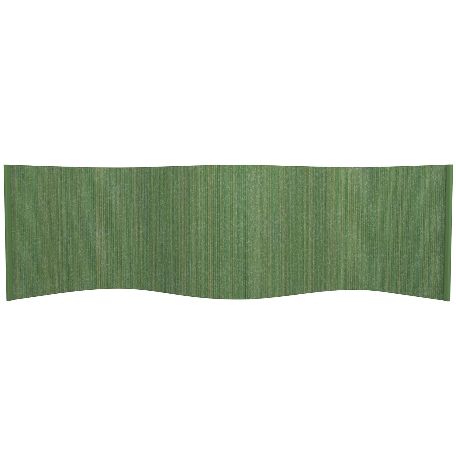 2 ft. Short Bamboo Wave Screen - Distressed Green