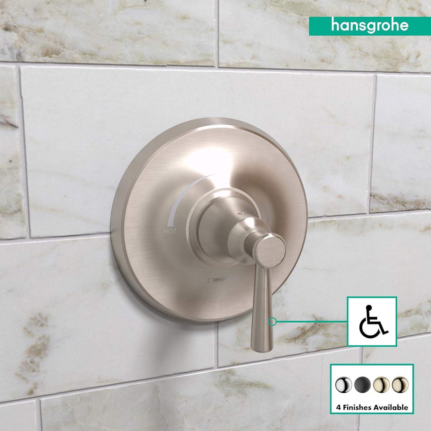 Hansgrohe Joleena Transitional 1-Handle 7-Inch Wide Pressure/ Shower Balance Valve Trim Only In Chrome, 04779000