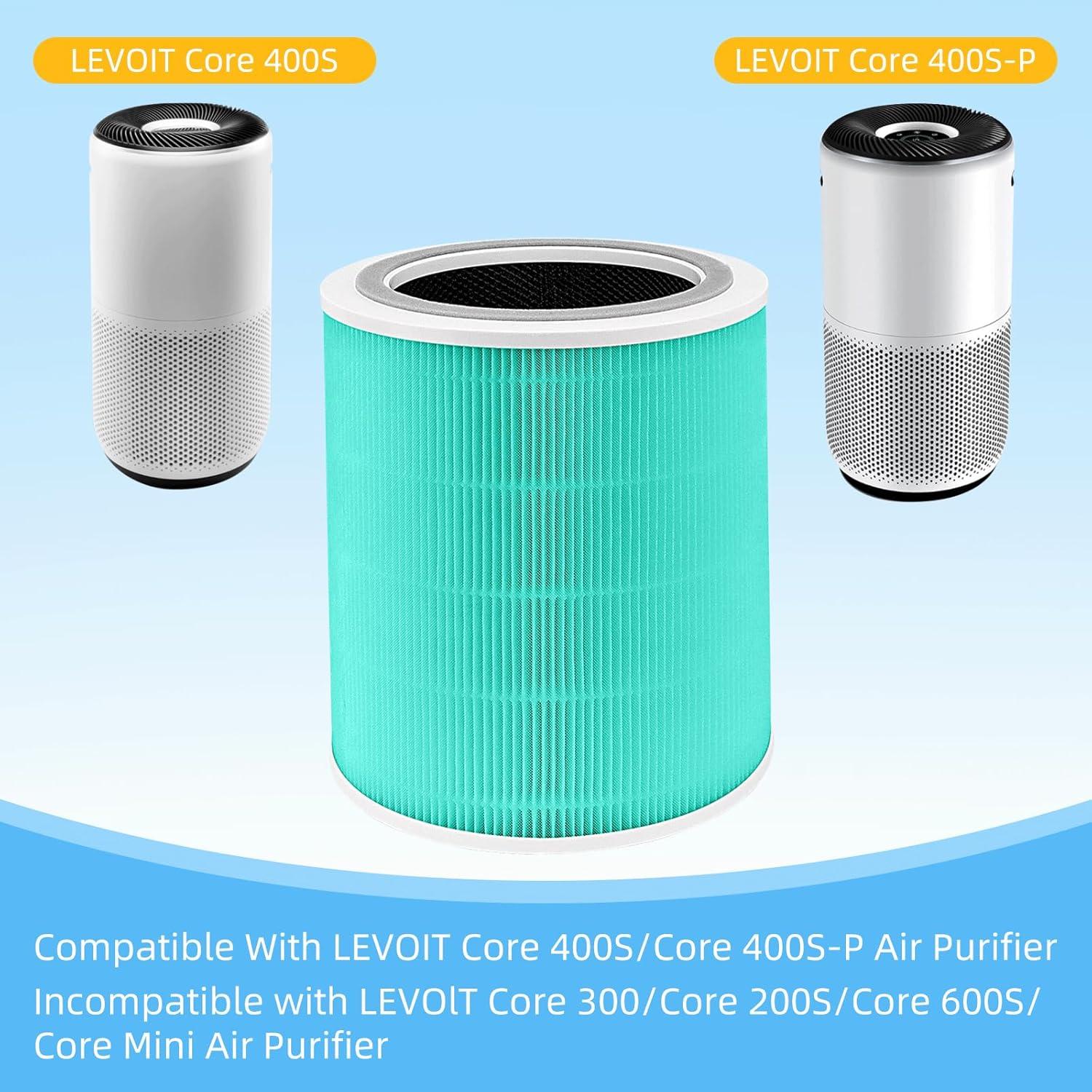 Levoit PlasmaPro 400S Replacement Filter: True HEPA, Captures Odors, Mold, Dust, Pet Dander, Compatible with Levoit Air Purifiers
