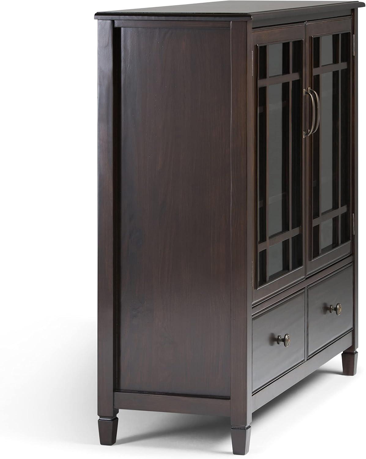 Simpli Home Connaught Storage Cabinet - Dark Chestnut Brown