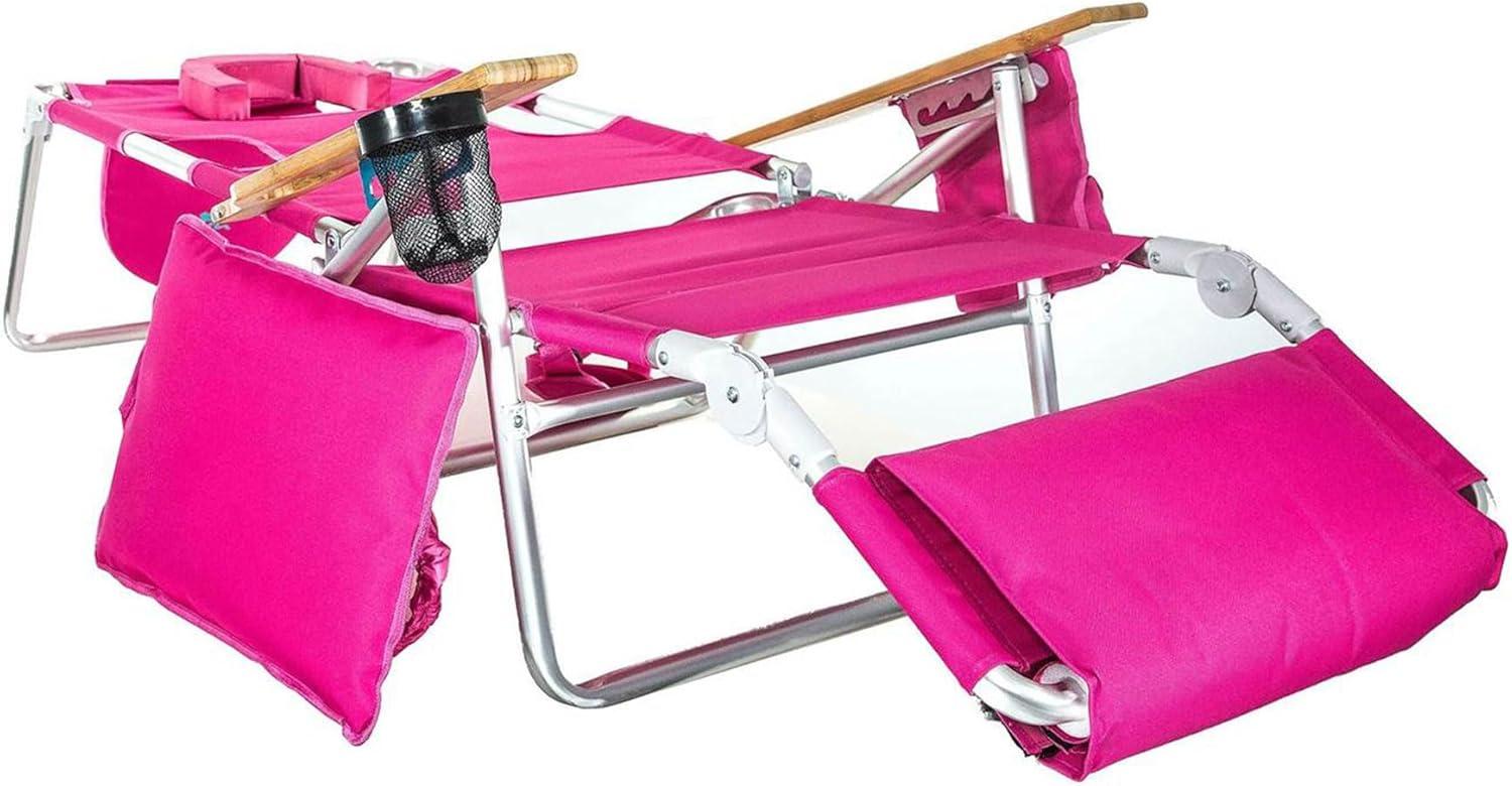 Ostrich Ostrich Deluxe Padded Lightweight Portable Adjustable Outdoor Reclining Folding Chair with Footrest