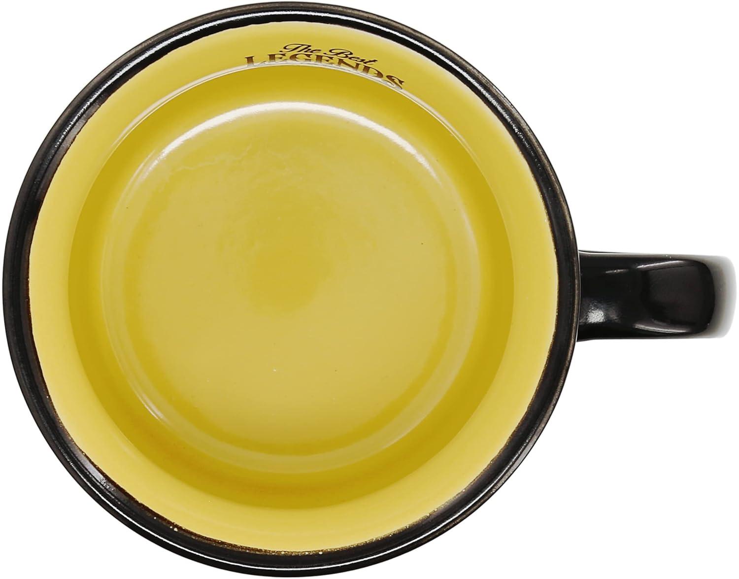 Pavilion Gift Company - Grandpa Limited Edition Legend - Ceramic 13-ounce Campfire Mug, Double Sided Coffee Cup, Fathers Day Gift, 1 Count (Pack of 1), 3.75” x 5” x 3.5”, Black/Yellow