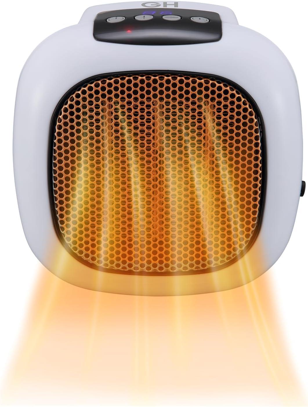 Digital Ceramic 750-Watt Wall Outlet Plug-in Space Heater by Good Housekeeping (White)