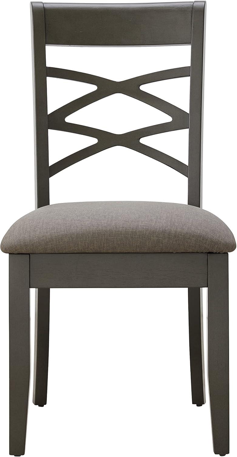 Leick Home Double Crossback Counter Stool in Black and Gray, Set of 2