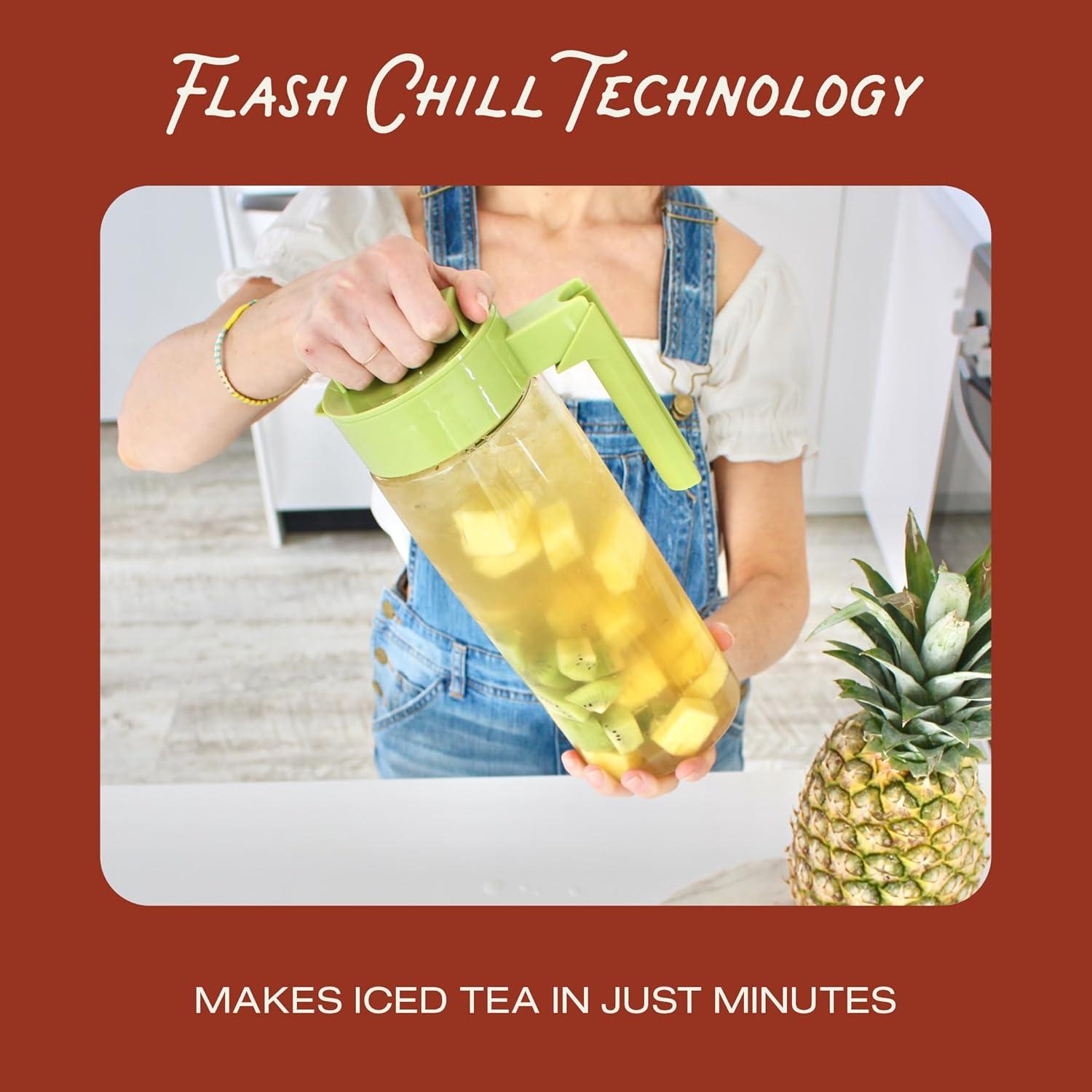 Black 1-Quart Flash Chill Iced Tea Maker with Mesh Infuser