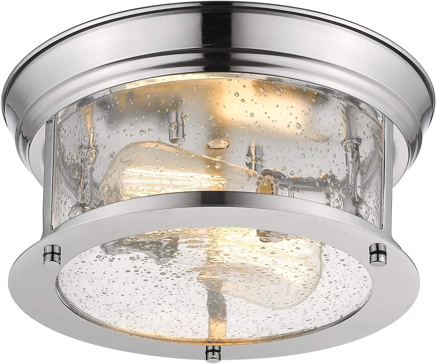 Sonna 11" Brushed Nickel Flush Mount Light with Clear Glass Shade