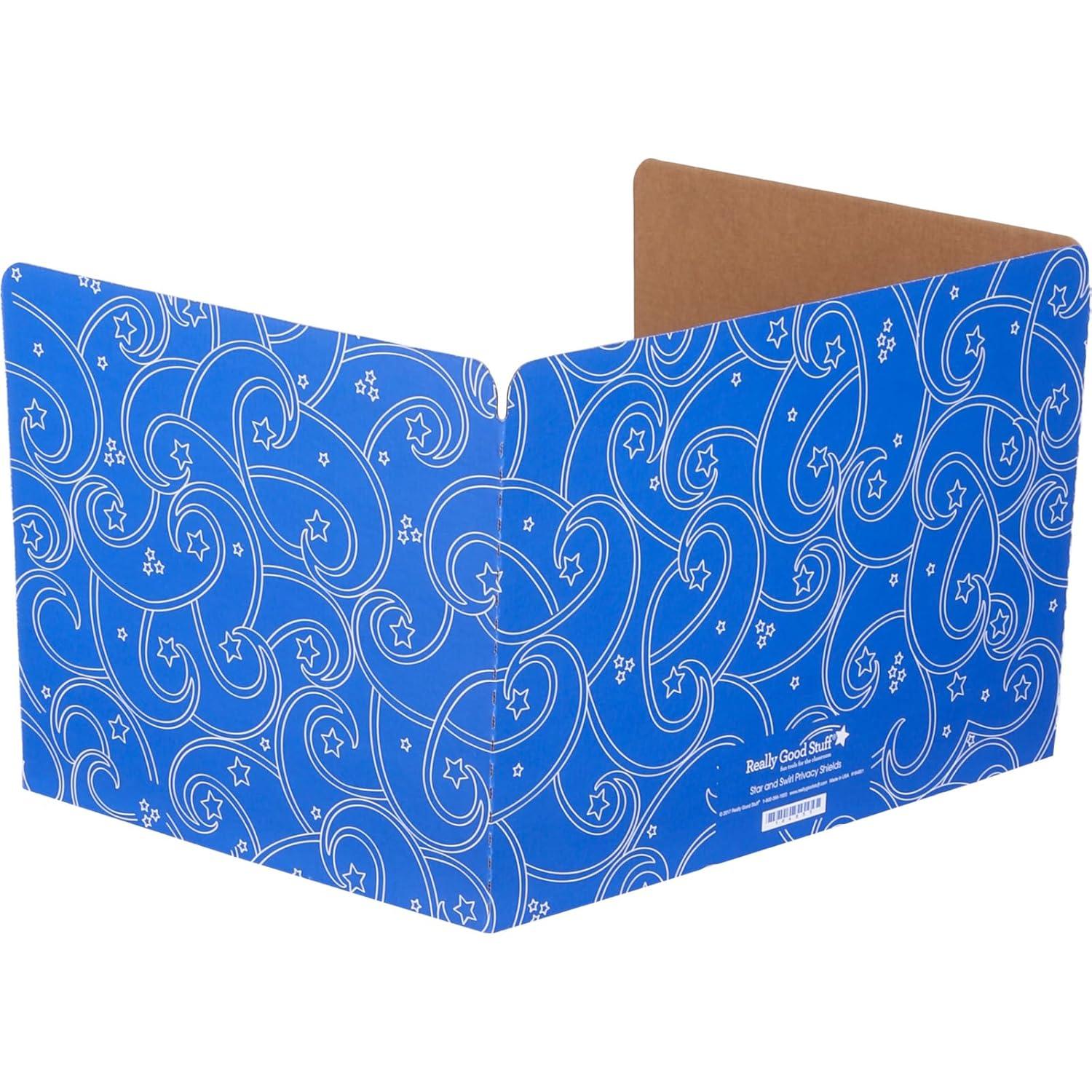 Blue Corrugated Cardboard Privacy Shields Set of 12