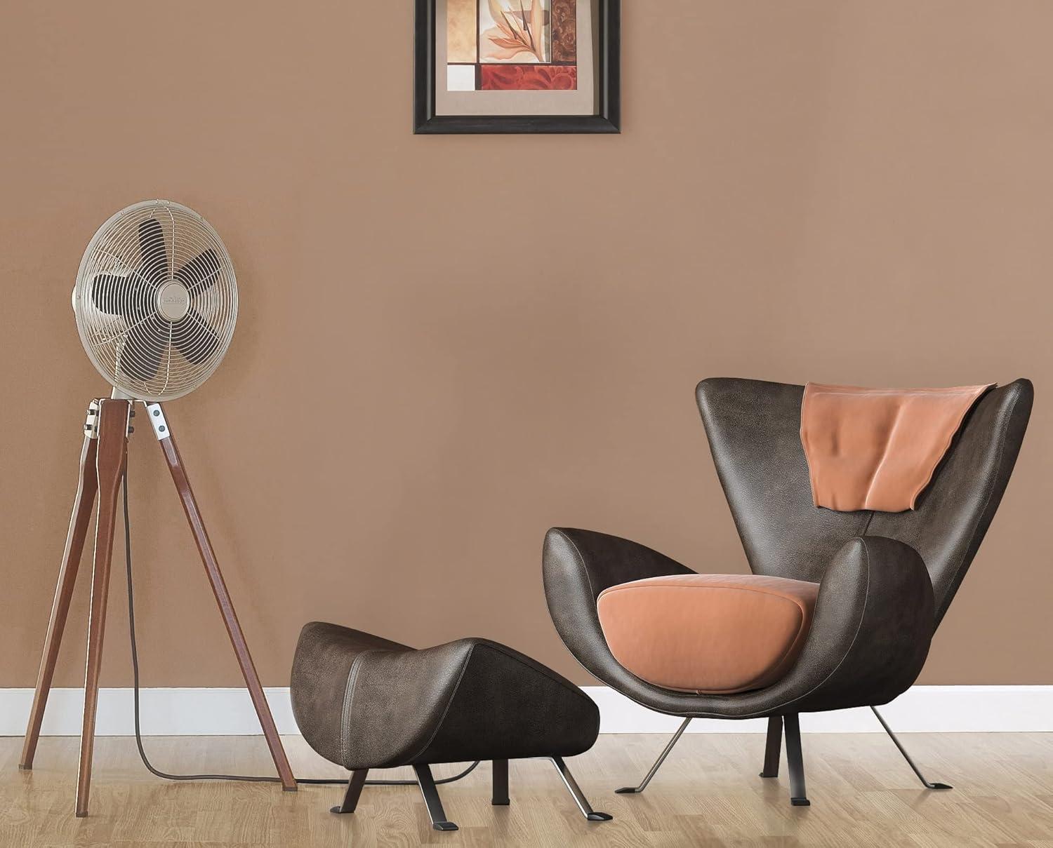 Arden Floor Fan, Satin Nickel