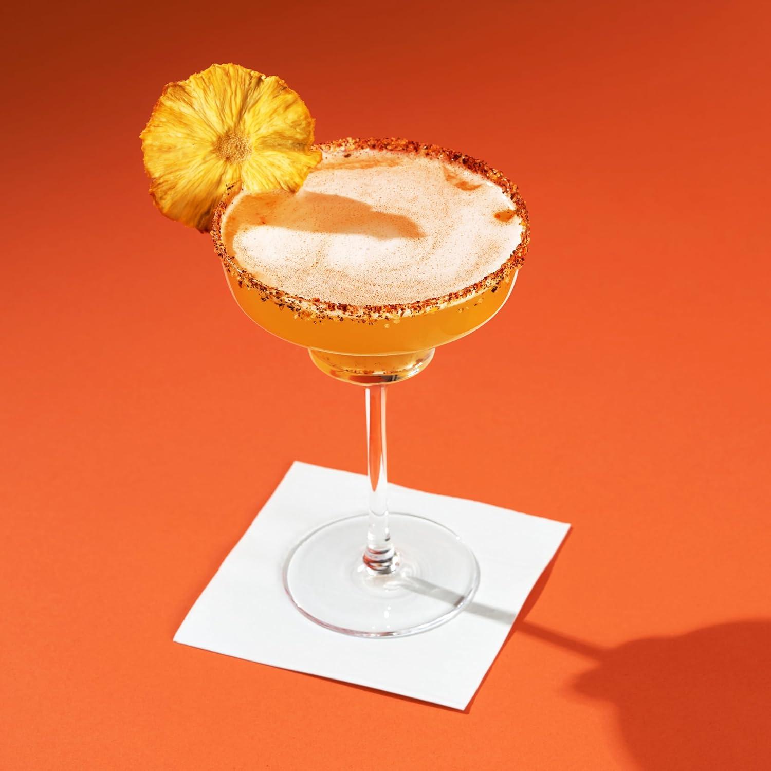 Viski Raye Angled Stemmed Margarita Glasses Set of 2 - Premium Crystal Clear Margarita Cocktail Glasses Drink Gift Set - 12oz