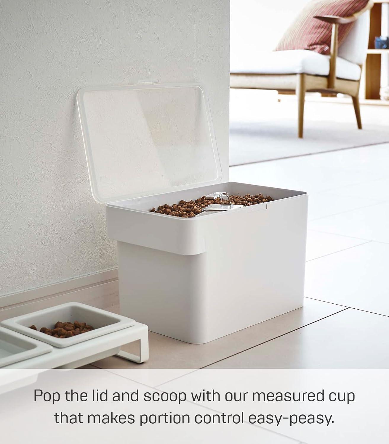 Yamazaki Home Airtight Pet Food Medium Storage Container With Transparent Lid, 1.6 gallons