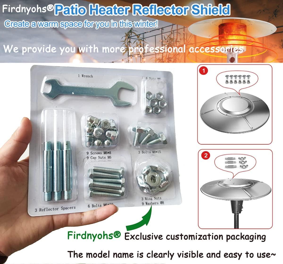 Outdoor Heaters for Patio Heater Replacement Parts-Bolt & Nut Set Patio Heater Reflector Shield Accessories Round Umbrella Outdoor Heaters for Patio Hardware