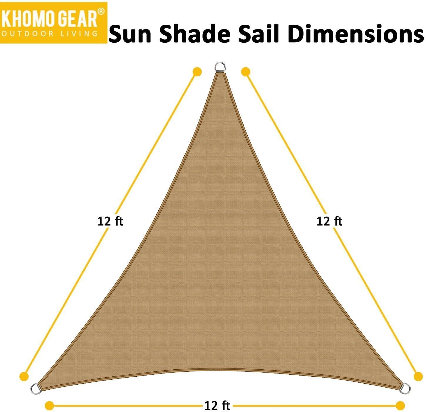 Khomo Gear Sun 12' Triangle Shade Sail