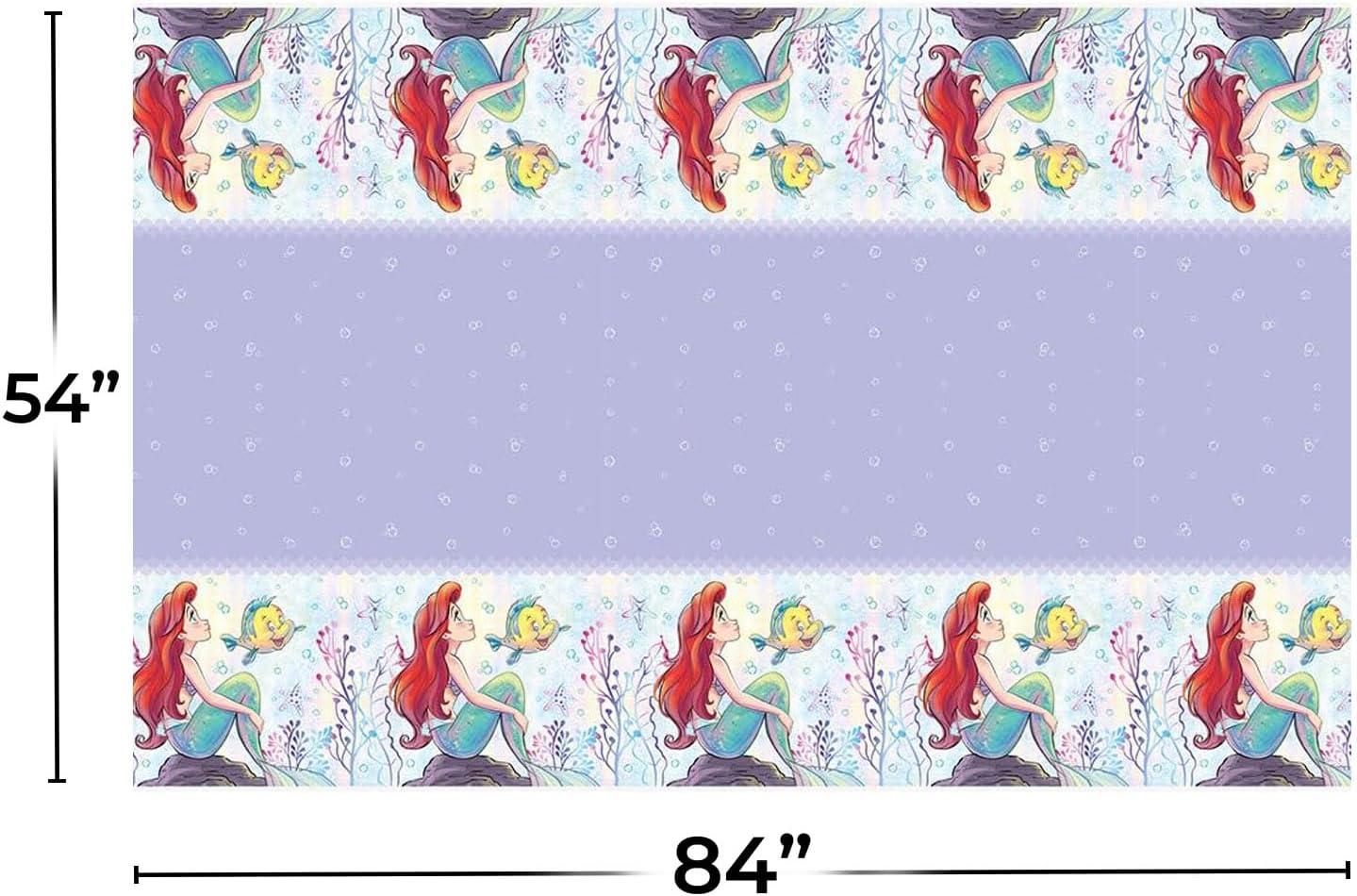 Unique Disney Ariel Rectangular Plastic Table Cover, blue/red/multicolor, 54" x 84"