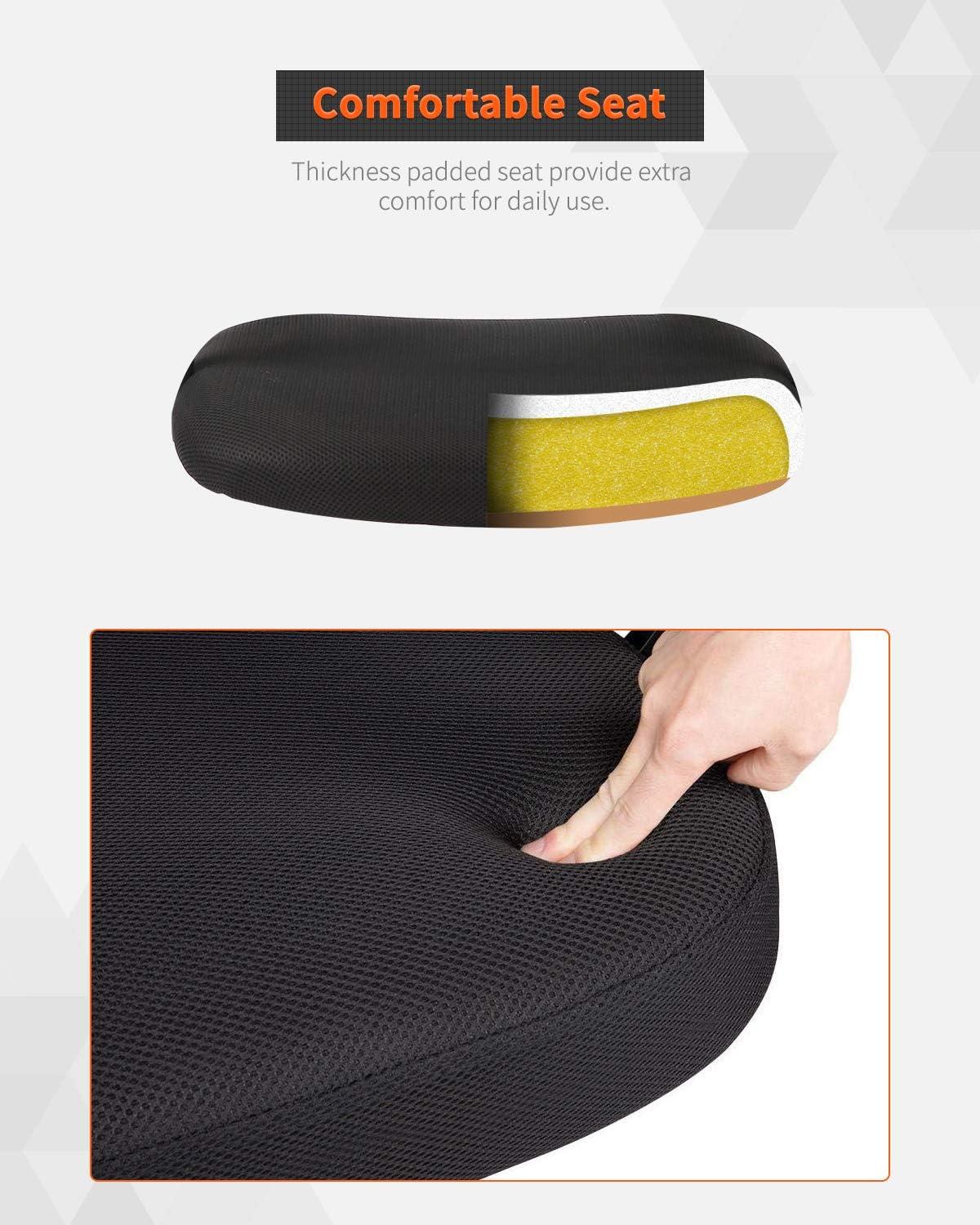 Home Office Chair Ergonomic Desk Chair Mid-Back Mesh Computer Chair Lumbar Support Comfortable Executive Adjustable Rolling Swivel Task Chair with Armrests(Black)