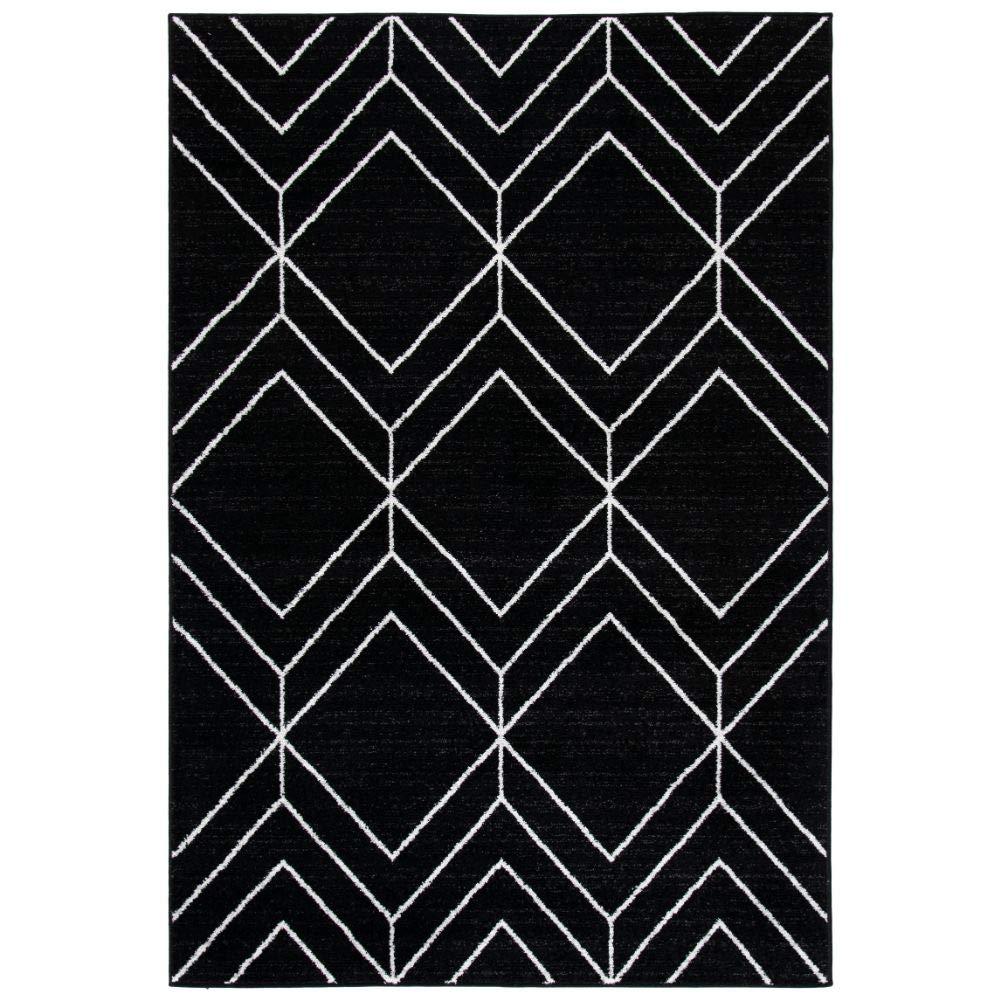 Adirondack ADR241 Machine Made Indoor Area Rug - Black/Ivory - 5'-1"x7'-6" - Safavieh