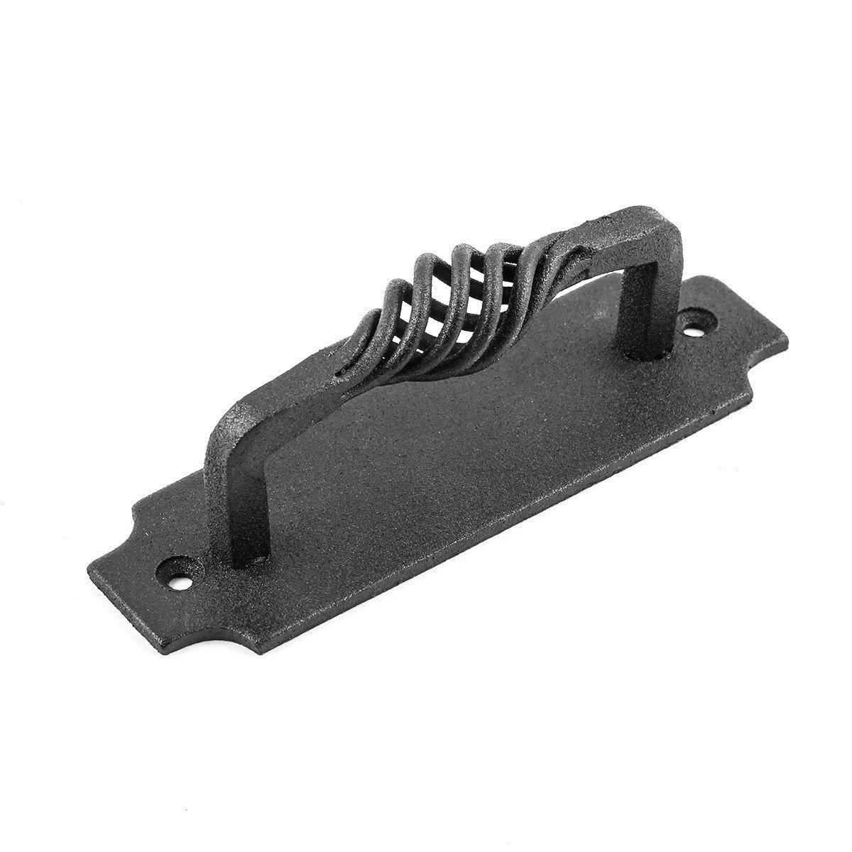 Renovators Supply Cabinet Handles 5.24" Black Wrought Iron Pull Handle Antique Colonial Birdcage Style Drawer and Dresser Door Handles w/Screws Pack of 2