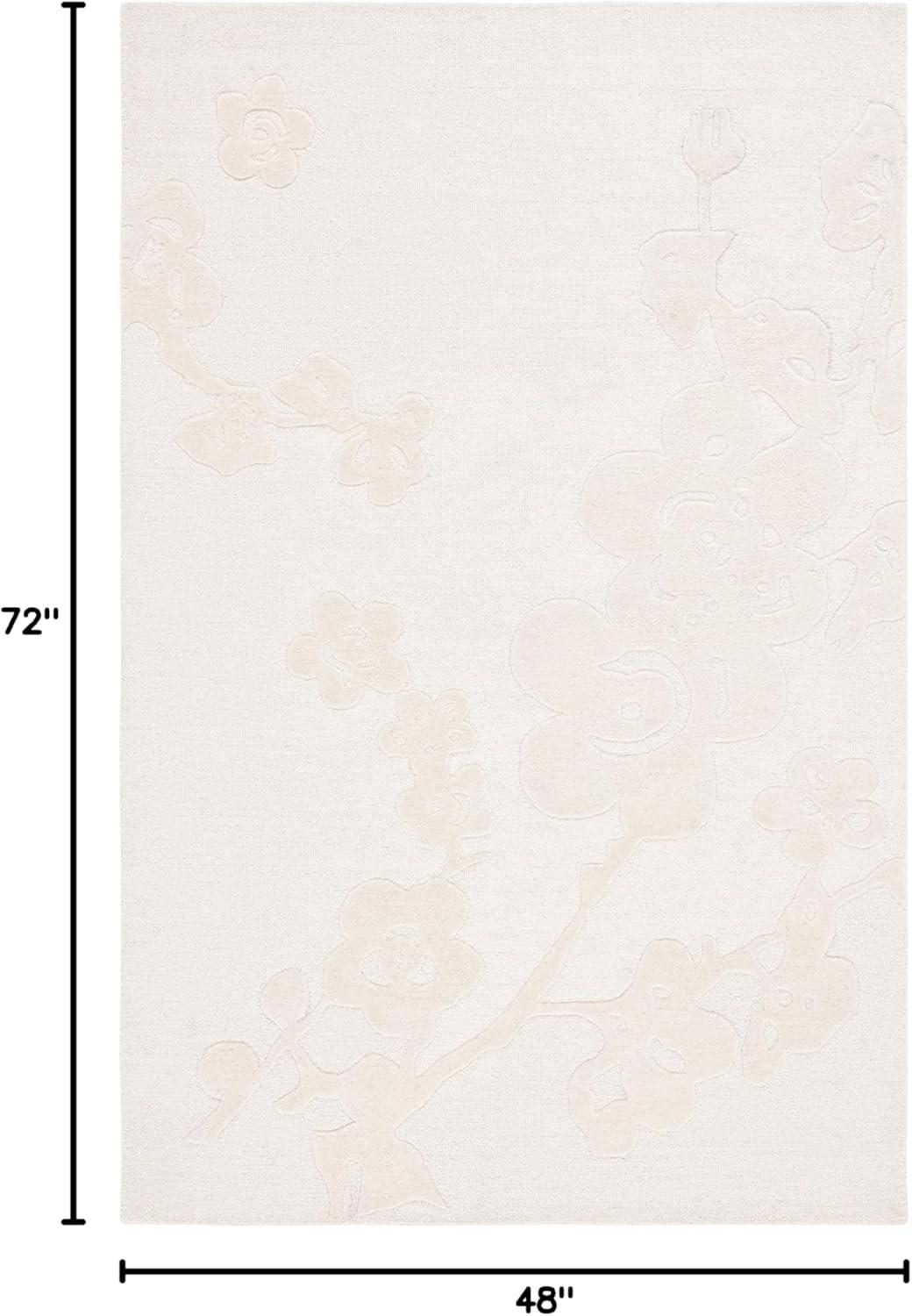 Ebony EBN504 Hand Tufted Area Rug - Ivory - 4'x6' - Safavieh.