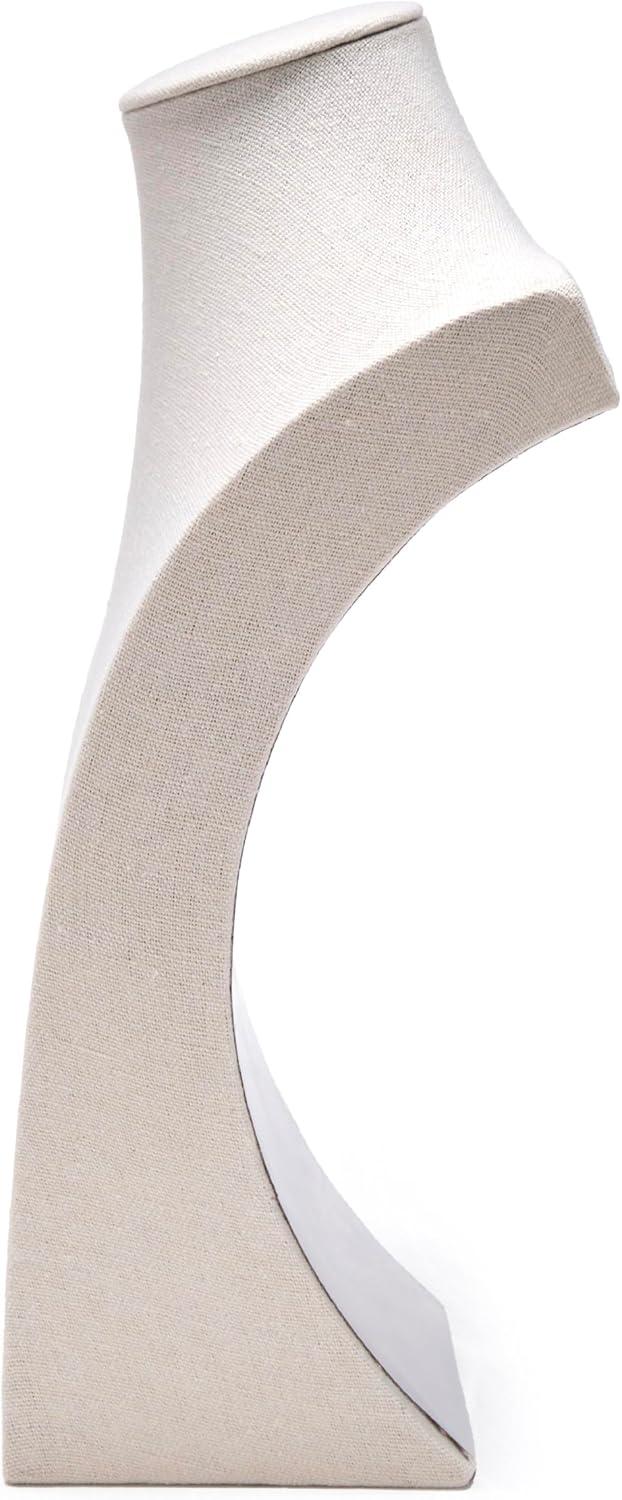 Juvale 12 Inch Linen Jewelry Display Bust, Necklace Mannequin Holder Stand for Retail Stores and Trade Shows (Beige)