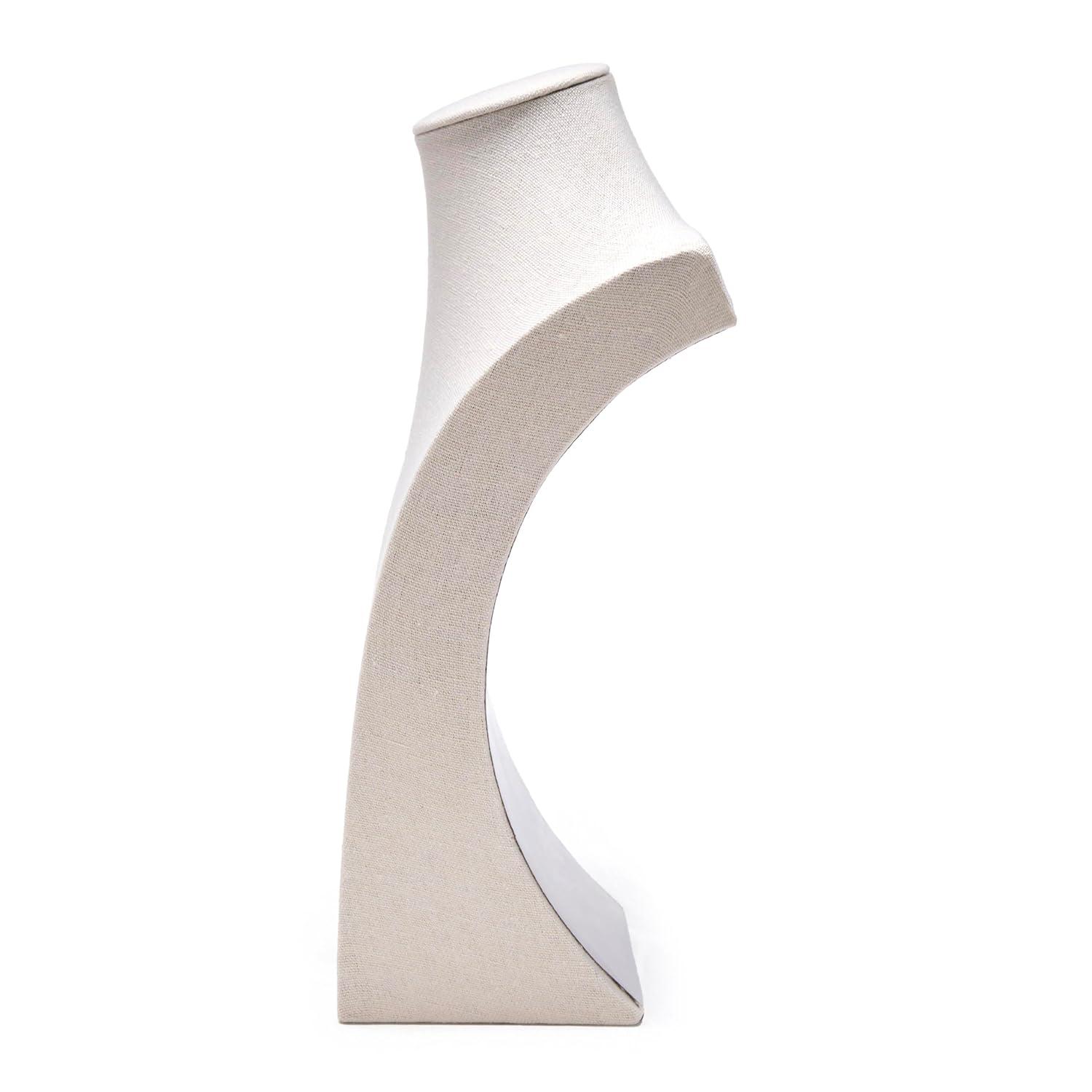 Juvale 12 Inch Linen Jewelry Display Bust, Necklace Mannequin Holder Stand for Retail Stores and Trade Shows (Beige)