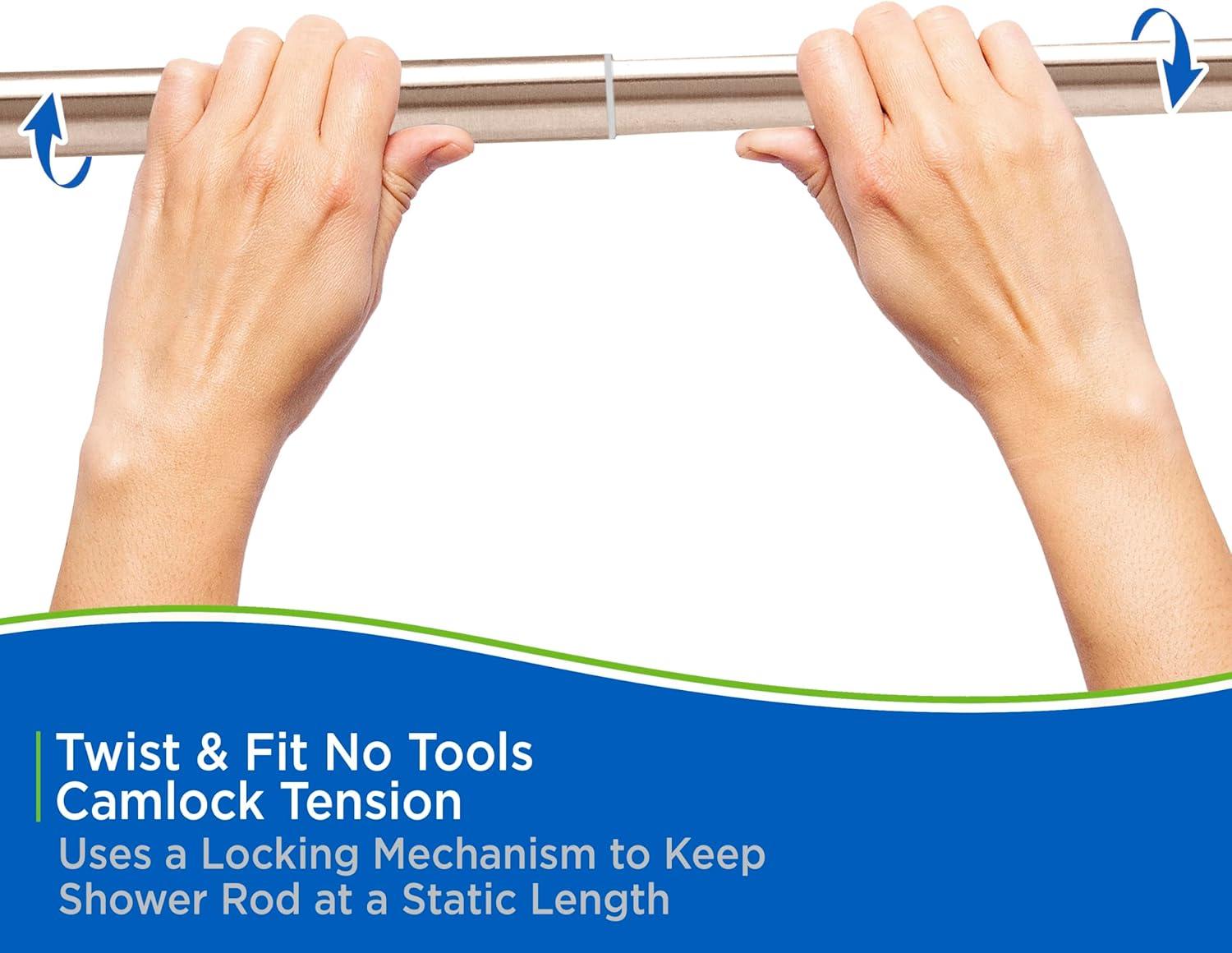 Kenney Twist & Fit Kenney Twist & Fit No Tools Tension Shower Curtain Rod, 42-72"