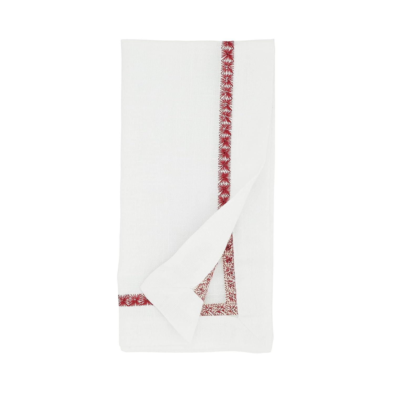 Saro Mayer Collection Polyester Embroidered Square Napkin (Set of 4)