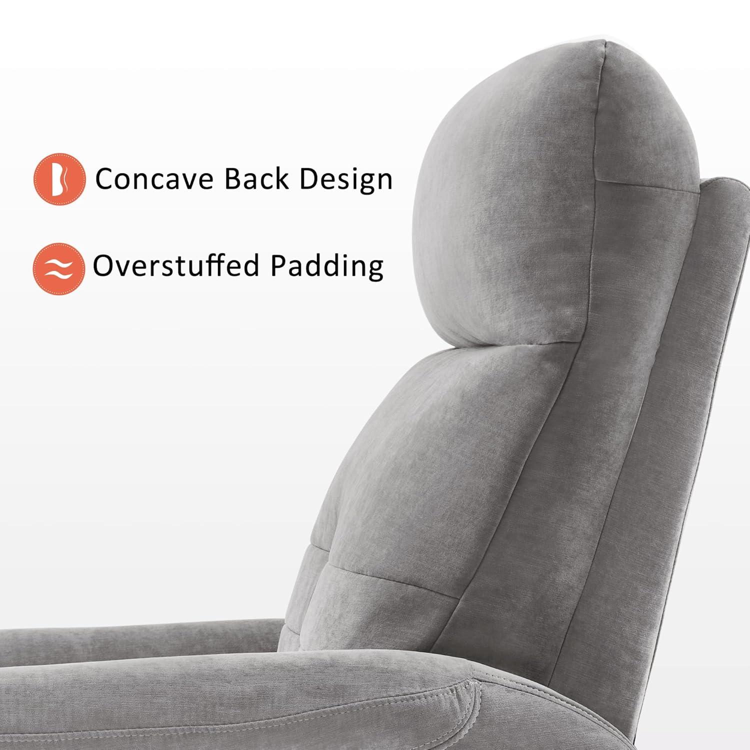 MCombo Fabric Power Recliner, Electric Swivel Glider Rocker Recliner Chair for Nursery with USB Ports, Side Pockets for Living Room, Small Space 7763