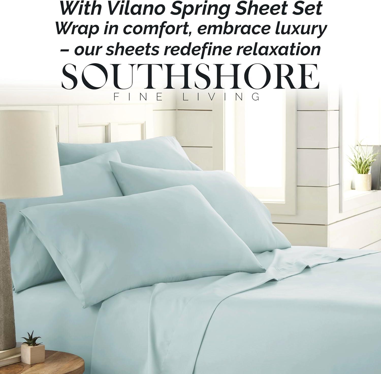 Sky Blue Queen Deep Pocket Microfiber Sheet Set
