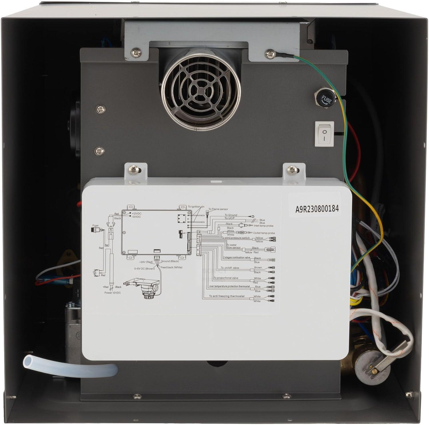 RecPro RV Tankless Water Heater | On Demand Hot Water Heater | 42,000 BTU | Gas Water Heater | Remote Control Included (Black)