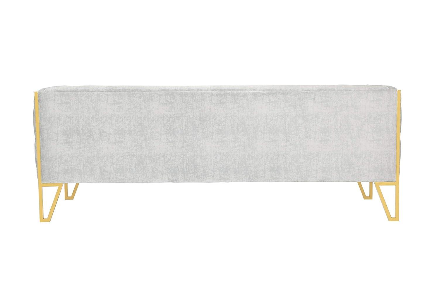 Vector Velvet 3 Seater Sofa Ocean Blue - Manhattan Comfort