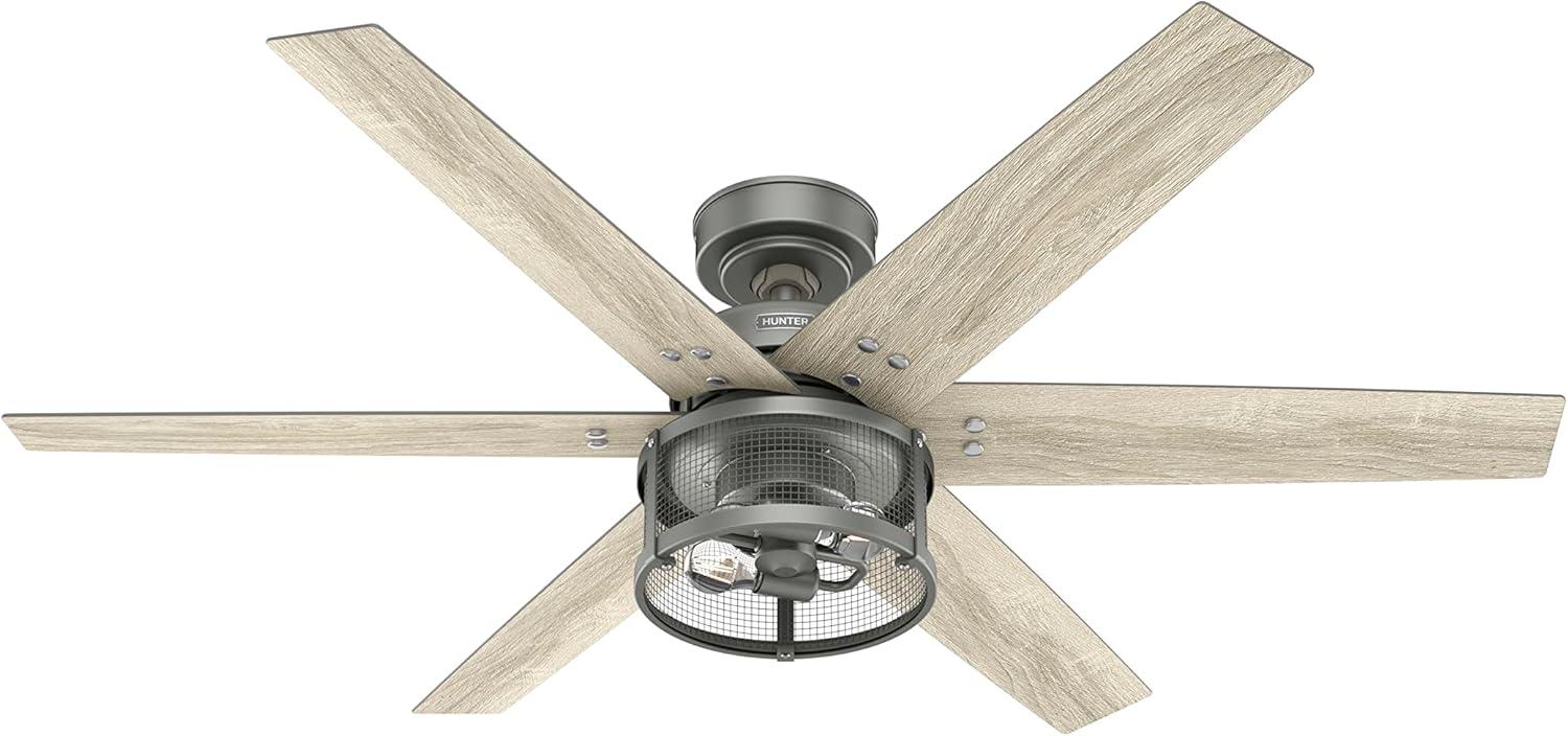 52" Houston 6 - Blade Ceiling Fan With LED Light Kit And Handheld Remote